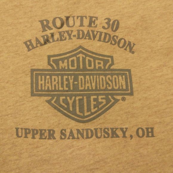 Harley-Davidson tshirt womens M Medium tan v-neck short sleeve 70s hippie style - Picture 4 of 9